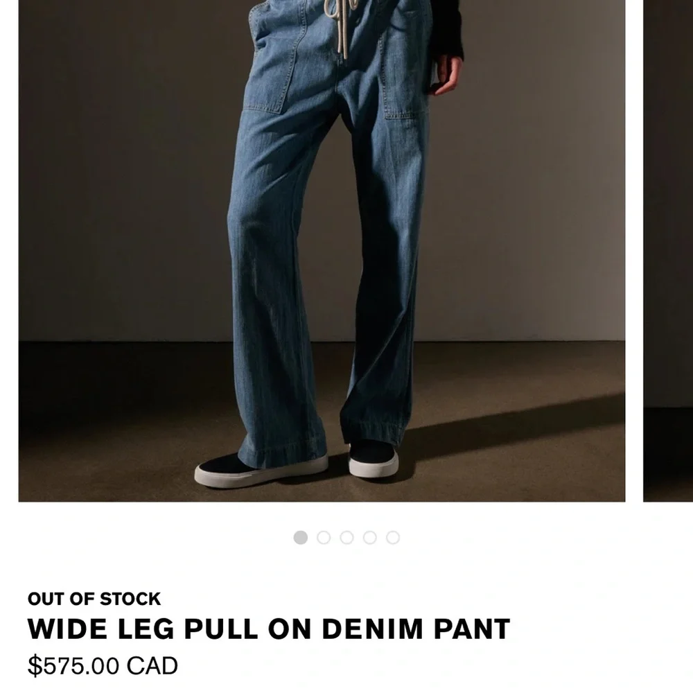 James Perse Blue Straight-Leg Jeans with Drawstring - Picture 8 of 11